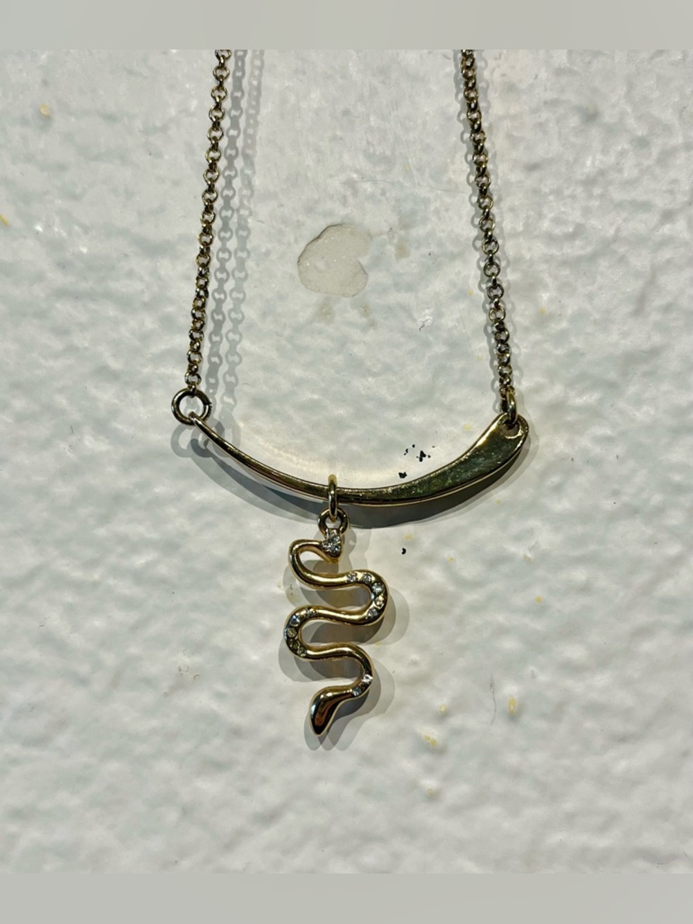 RLM Soho Gold Tone Snake Pendant Necklace